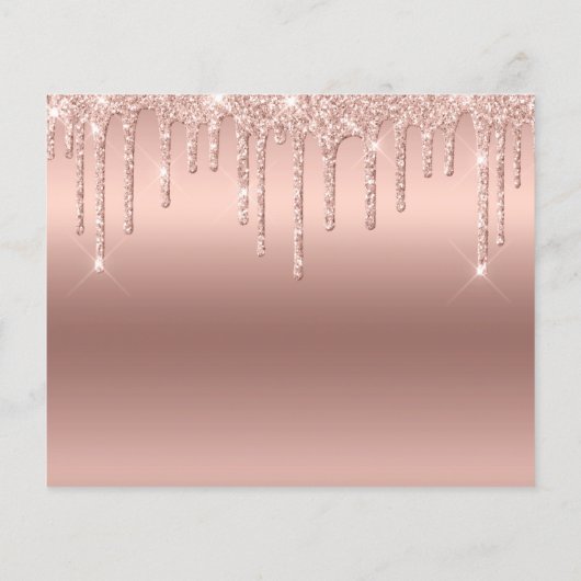 予算50th誕生日グリッターバラ金ゴールド招待状 チラシ (裏面)