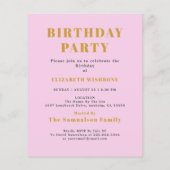 予算50th誕生日招待状1973名写真 チラシ (裏面)