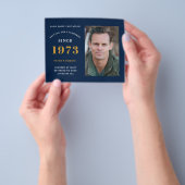 予算50th誕生日招待状1973名写真 チラシ (手)