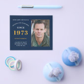 予算50th誕生日招待状1973名写真 チラシ (シングル)