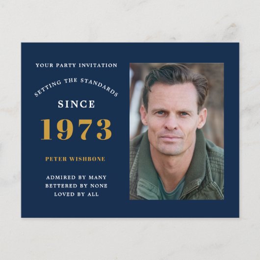 予算50th誕生日招待状1973名写真 チラシ (正面)