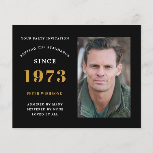 予算50th誕生日招待状1973名前Photo Fl チラシ (正面)