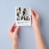 予算6フォトコラージュ結婚のサンキューカード チラシ (手)