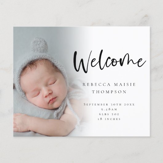 予算6フォトベビーガールボーイスクリプトへようこそ誕生 (正面)