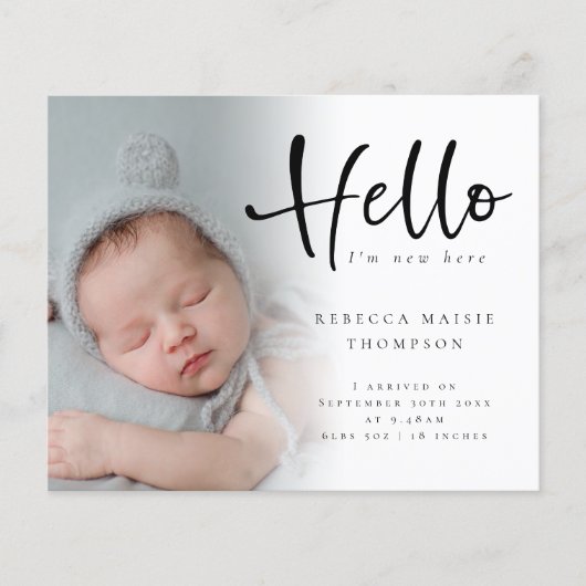 予算6フォトベビーガールボーイハロー誕生発表 (正面)