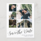 予算6写真数々のコラージュ結婚式の日付を保存 チラシ (正面)
