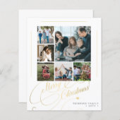 予算6家族の写真クリスマスホリデーカード (正面/裏面)