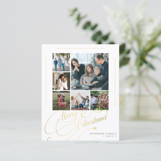 予算6家族の写真クリスマスホリデーカード (スタンド正面)
