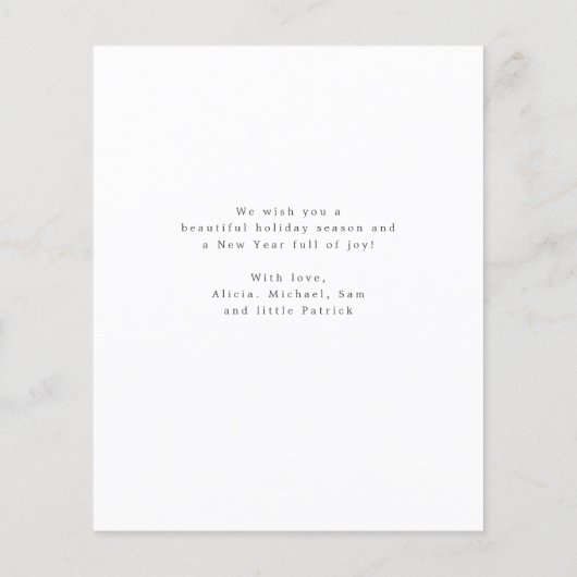 予算6家族の写真クリスマスホリデーカード (裏面)