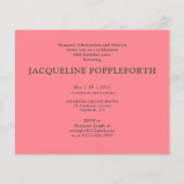 予算60誕生日招待状60写真ピンク チラシ (裏面)