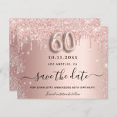 予算60th誕生日バラグリッター日付を保存 (正面/裏面)