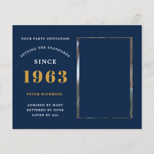 予算60th誕生日招待状1963名写真 チラシ (正面)