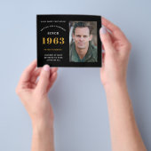 予算60th誕生日招待状1963名前Photo Fl チラシ (手)