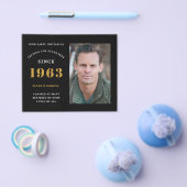 予算60th誕生日招待状1963名前Photo Fl チラシ (シングル)