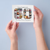 予算60th誕生日招待状60フォト白 チラシ (手)