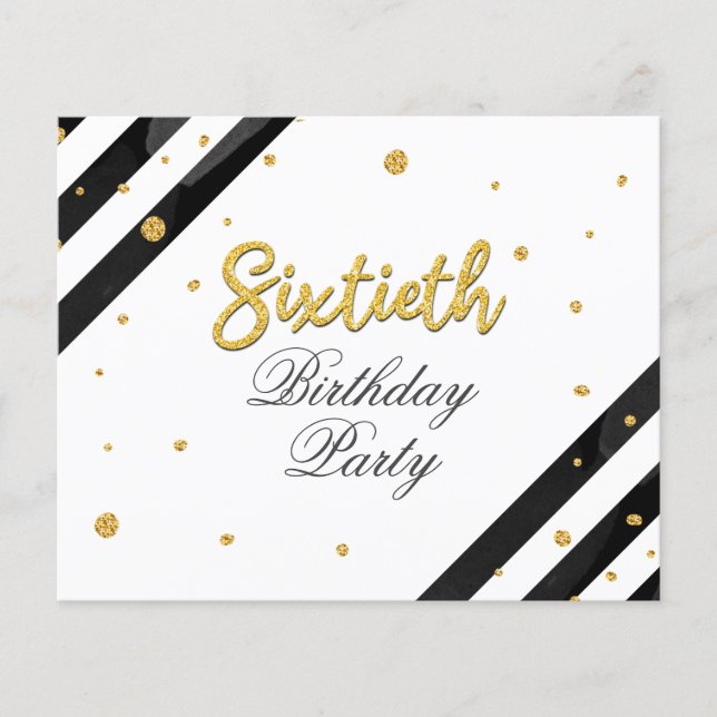 予算60th誕生日金ゴールドグリッター誕生日パーティー (正面)