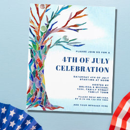 予算7月4日お祝い招待状。