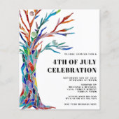 予算7月4日お祝い招待状 チラシ (正面)