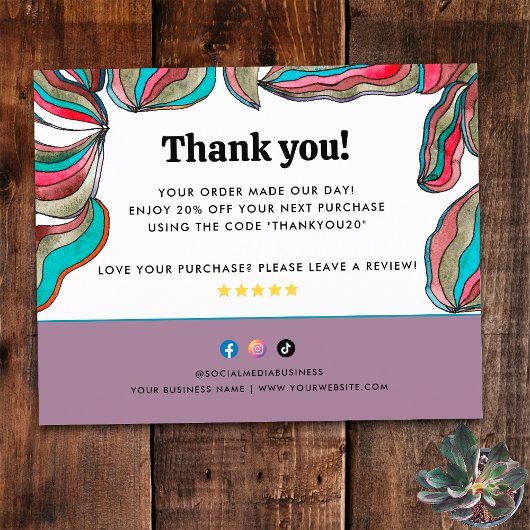 予算70s Groovyティール（緑がかった色）ピンクビジネスオーダーの挿入