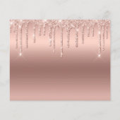 予算70th誕生日グリッターバラ金ゴールド招待状 (裏面)