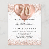 予算70th誕生日バラ金ゴールドバルーンへの招待 (正面)