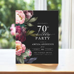 予算70th誕生日ムーディフローラ招待状<br><div class="desc">豊祝かなブルゴーニュと赤面の花模様を含む70歳のモダン誕生日のmoody招待状であなたのマイルストーン。このエレガントデザインは、深い、ドラマチックなトーンとソフトでロマンチックなアクセントを融合し、洗練された魅力的な雰囲気を設定するのに最適。印象的なフローラの配置は、贅沢のtouchを追加し、レイアウトコンテンポラリーは保、洗練さスタイリッシュれている。夕べやフォーマルお祝いに理想的な、この招待は時代を超越した美しいの本質を捉え、70歳の誕生日が恵み祝、スタイルと魅力を持つことを保証する。</div>