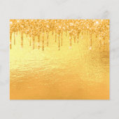 予算70th誕生日金ゴールドグリッター日付を保存 (裏面)