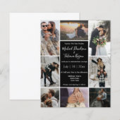 予算8写真コラージュ黒結婚式招待状 (正面/裏面)