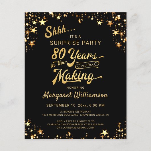 予算80年間の驚きの作成誕生日 (正面)