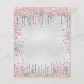 予算80th誕生日シルバーピンクの招待状 (裏面)