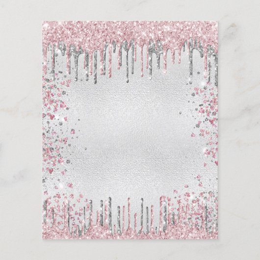 予算80th誕生日シルバーピンクの招待状 (裏面)