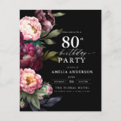 予算80th誕生日ムーディフローラ招待状 チラシ (正面)