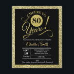 予算80th誕生日 – 黒金ゴールド任意の年齢招待状 チラシ<br><div class="desc">第80回バースデーパーティーへの招待フェイクグリッター金ゴールドと黒。応援80年！詳細なカスタマイズがもし必要な場合は、メッセージを送信する。***このデザインは非常に薄いフライヤー紙に印刷され、封筒が付いていないことに注意し来てください。予算招待状に最適。同じもしデザインが厚い紙をお探しの場合は、当社の店をご覧ください。</div>