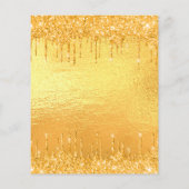 予算90th誕生日パーティー金ゴールドグリッター招待 (裏面)