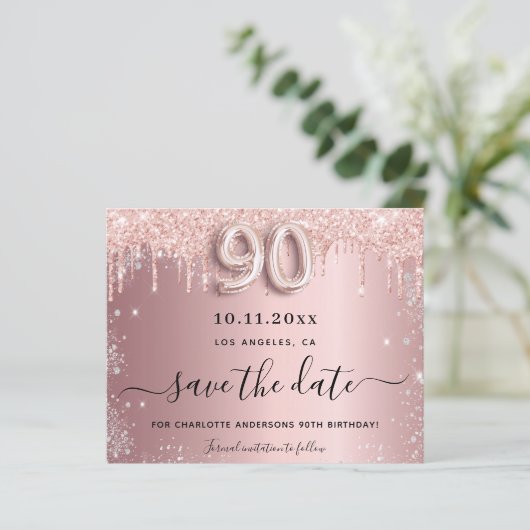 予算90th誕生日赤面シルバー日付を保存 (スタンド正面)