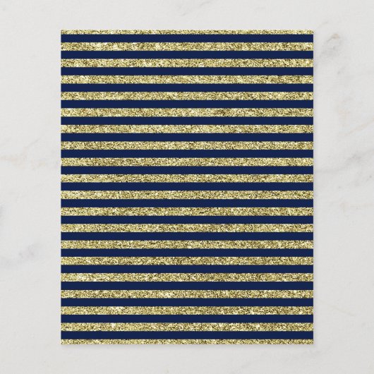 予算90th誕生日 – 海軍金ゴールド任意の年の招待状 チラシ (裏面)