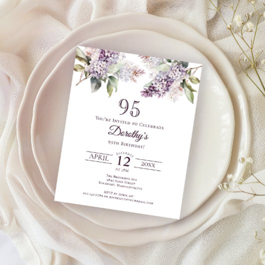 予算95th誕生日パーティパープル薄紫フローラ