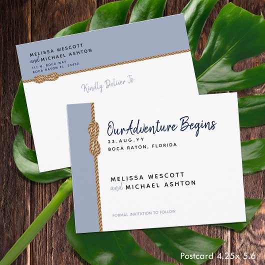 予算⚓️アドベンチャー開始航海の日付の保存 案内ポストカード