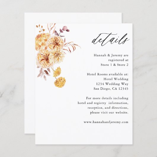 予算：イエローゴールデンフローラボホ詳細 (正面/裏面)