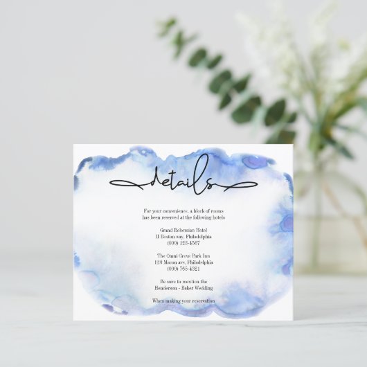 予算/エレガントなウェディング詳細カード。招待状 (スタンド正面)