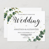 予算/エレガントシンプル結婚式招待状 (正面/裏面)