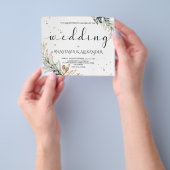 予算/オリーブエレガント結婚式招待状。 チラシ (手)