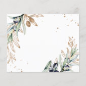 予算/オリーブエレガント結婚式招待状。 チラシ (裏面)