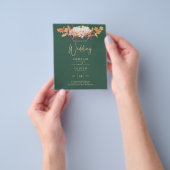 予算 オールインワン 秋のカボチャ 緑と金 ウェディング チラシ (手)