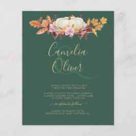 予算 オールインワン 秋のカボチャ 緑と金 ウェディング チラシ