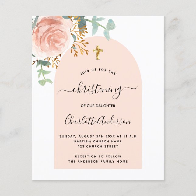 予算《キリスト教》洗礼式や命名式ユーカリバラフローラアーチ (正面)