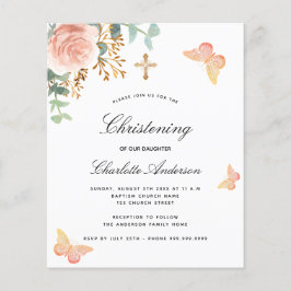 予算《キリスト教》洗礼式や命名式ユーカリ赤面バラ蝶