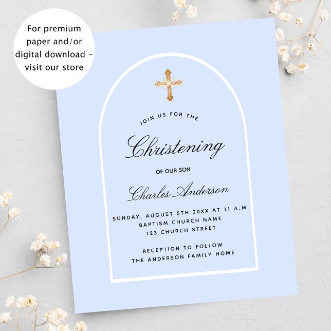 予算《キリスト教》洗礼式や命名式ライトブルー男の赤ちゃんアーチ (クリエイターアップロード済み)