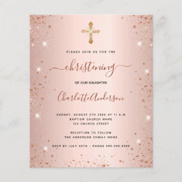 予算《キリスト教》洗礼式や命名式赤面バラグリッター招待