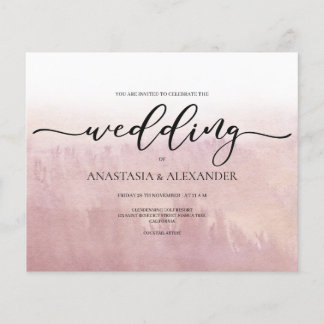 予算/グラデーション結婚式招待状。 チラシ